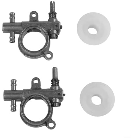 Donkivvy 2 Sets Chainsaw Oil Pump with Worms Drive Gear Fits for Chain Saw 25CC 38CC Chain Saw Models 2500 3800