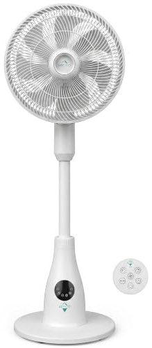 Sytech Ventilador de Pie con Nebulización de Agua ARTICO 80W-7 Velocidades, Depósito 2L, Temporizador 24h, Mando a Distancia, 8 Aspas