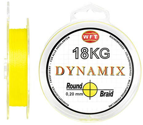 WFT Round Dynamix 300m Angelschnur geflochten rund - 0.25mm - Gelb #1D-C 106-025