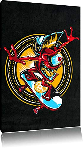 Pixxprint Dark Cali Skate black Bild, Größe: 100x70cm, Leinwandbild, fertig gespannt, Wandbild, Dekoration, Kunstdruck, kein Poster