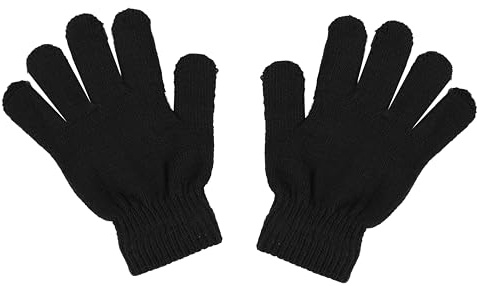 Motique Accessories Black Kids Gloves Magic Knit Gloves for Girls/Boys Solid Colors
