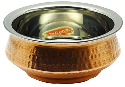 Indianbeautifulart traditionelle indische Kupfermedium dient Handi Geschirr Küchengerät