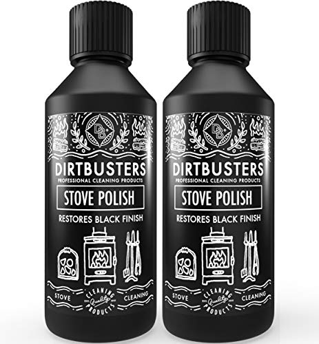 Dirtbusters Stove Polish For Log Burners & Grates Restore To Black, Alternative To Stove Paint (2x250ml)