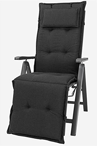 Auflagen mit Kopfpolster für Relax Liegestuhl Miami 50148-52 in schwarz (ohne Relax)