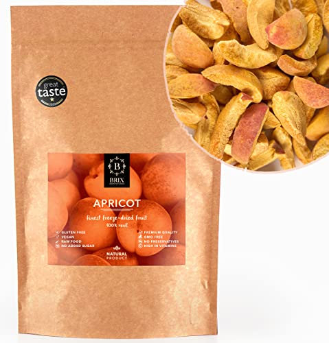 BRIX Albicocche Liofilizzate | 100% Albicocche Secche Naturali 85g | Frutta Essiccata | Non-OGM, Senza Glutine, Vegano e Vitamine Preservate