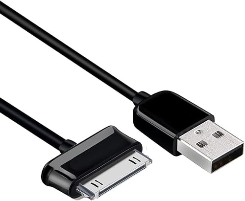 CABLEPELADO Cavo di alimentazione per Samsung Galaxy Tab, cavo di trasferimento dati per Galaxy Tab, cavo USB per tablet Samsung, 1 metro, nero