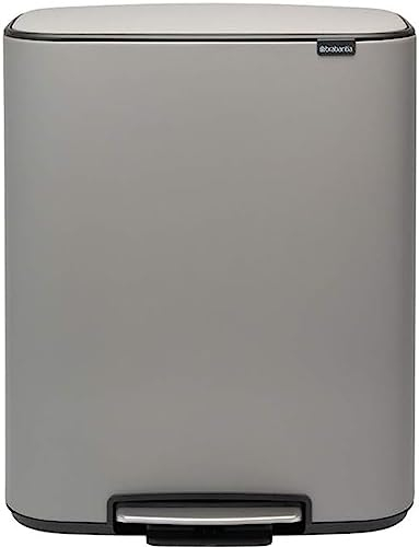 Brabantia 211485 Treteimer Bo, 2 x 30L, Grauer mineralbeton