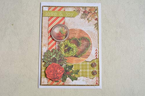 3D Karte Weihnachtskarte Love & Joy inkl. Umschlag Handarbeit