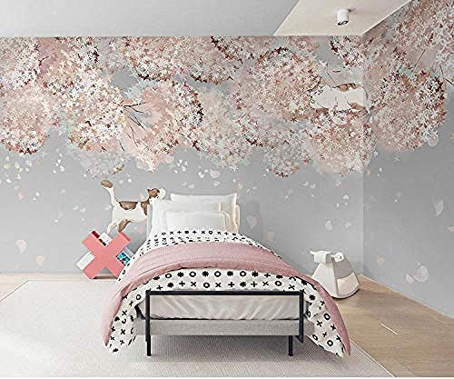 Moderne Style Minimaliste Papier Peint Japonais Fantaisie Fleur De Cerisier Papier Peint Salon Canap Papier Peint 3D Salle de séjour Chambre à coucher Salle de séjour Mural murale enfant-400cm×280cm