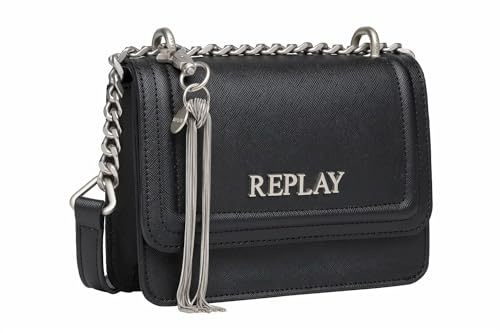 Replay Damen Umhängetasche aus Kunstleder, Black 098 (Schwarz), Onesize