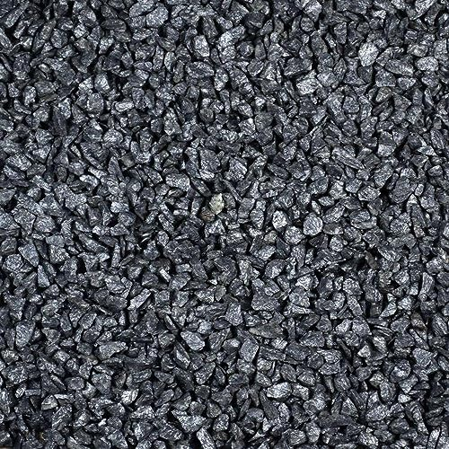 Kieselsteine Garten Zierkies Basalt 5-8 mm 25 kg Anthrazit Aquarium Kies Basaltsplitt Weg Steinteppich Zierstein Splitt