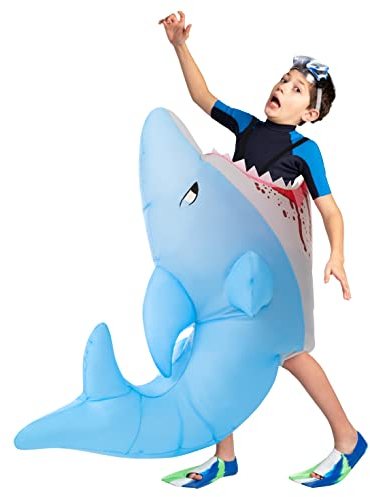 Morph Disfraz Hinchable Tiburón Niño, Traje Animal Marino para Carnaval y Halloween, Talla única