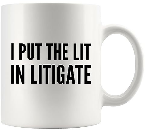 Panvola I Put The Lit in Litigate Lawyer Gifts Law Student Graduation Gift Attorney Novelty Drinkware Ceramic Coffee Mug 11oz White