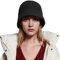 HEYANN Damen Winter Eimer Hut Wolle Bequem Strickmütze Mit Reiner Wolle Für Frauen Kopfbedeckung Warme Mütze Passform Im Herbst Winter (Schwarz)