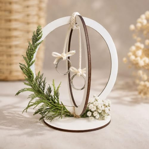 Porte-alliances de mariage original 12 couleurs pour cérémonie, pour bagues de mariage, avec fleurs naturelles séchées, très original et décoratif