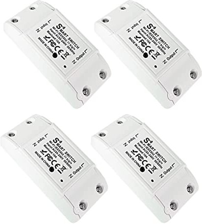 proAMEDEN Interruptor inteligente con WiFi, 220 V, Smart Switch WiFi, app Tuya/Smart Life, compatible con Alexa y Google Home (WIFI 10A). (4, White)