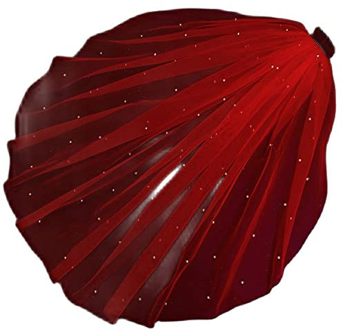 NOBRIM Brautschleier Brautschleier mit Perle Chinese Red Hijab Special Red Veil Colorful Veil Wedding Accessories for Bride Wedding Dresse Lady-Party-Hochzeit
