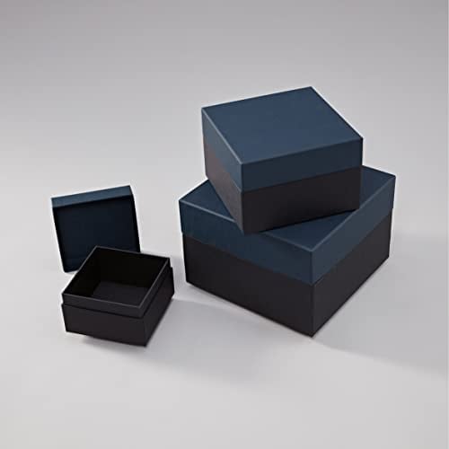 Semikolon 368767 3er Set Aufbewahrungsboxen Natural Affair - Geschenkbox in 3 Größen-Design Midnight blau-schwarz