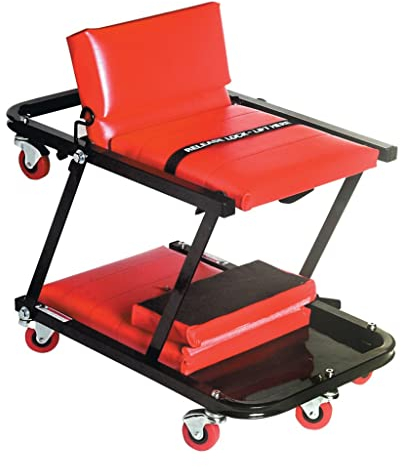 WAEYZ Rollende Gepolsterte Mechaniker Hocker Sitz, 2 IN 1 Folding Car Creeper/Seat, Garage Shop Roller Work Chair, Z-Typ Skateboard Reparatur Auto Schlafbrett
