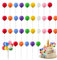 50 Stück Kuchen Deko Kugeln Bunte Luftballons Cake Topper Geburtstag Mini Ballon Kuchendeckel cupcake topper Tortenaufleger Luftballons für Kuchen DIY Deko für Geburtstag, Valentinstag, Hochzeitstag