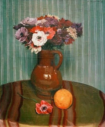 GerRit Felix Edouard Vallotton Leinwand-Poster, ohne Rahmen, Anemonen und Orange, 58 x 90 cm