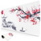 Niviy Tappetino Mouse XXL,900x400x3mm Tappetino per Mouse con Motivo Fuji e Sakura,Mouse pad da gaming in gomma antiscivolo di grande dimensione per tavolo, computer desktop, PC(Sakura Bianco)