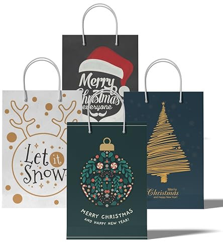 60 XXL-Geschenktaschen für Weihnachten: Große Weihnachtsgeschenktüten ideal für Präsente & Geschenke