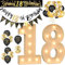 Happy Birthday Party Light Up Set for 18 years, Marquee Light Up Number + Bunting, Banner, Balloons, for Women Girls Birthday Party Decor 33 pcs, (100cm/3FT)