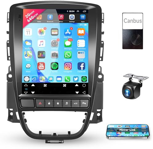 2G 64G Android Car Stereo for Buick Excelle GT/Vauxhall Astra 2006-2014 with Mirror Link, Rimoody 9.7 Inch Touch Screen 2 Din Car Radio with GPS Navigation Bluetooth FM RDS WiFi Backup Camera