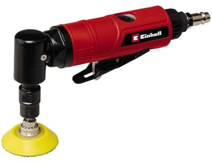Einhell Smerigliatrice angolare ad aria compressa TC-PA 50 (pressione di esercizio 6,3 bar, consumo di aria, 113 l/min, piatto abrasivo Ø 50 mm, con varie carte abrasive)
