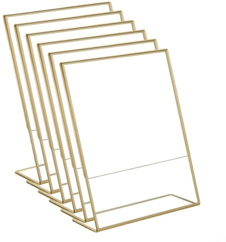 6 piezas acrílico cartel titular con marco de foto transparente de doble cara tarjeta de mesa acrílico placa blanca (5 x 7 pulgadas)