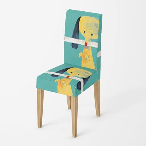 Stuhlhussen Blau Gelb Stuhlüberzug Weich Spandex Stuhlhussen Schwingstühle Stuhlbezug Waschbar Stuhl überzug Abnehmbare Stuhlbezüge mit Gummiband Hussen für Stühle Stuhlhussen 2er Set