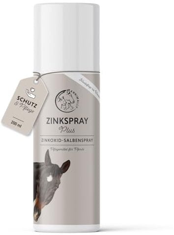 Annimally Zinkspray für Pferde 200ml - Atmungsaktive Wundabdeckung mit Zinkoxid, Lanolin & Allantoin um Abdecken von Wunden - Schutz vor Keimen & Pflege bei Ekzemen