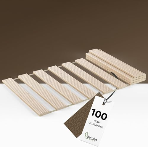 Hansales Rollrost 140x200cm - 450kg Hochwertiger Lattenrost aus massivem Fichtenholz FSC®- Für Wohnwagen und Wohnmobile geeignet- Mobiler Rolllattenrost 140x160 140x180