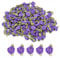 celloexpress 15mm Purple #14 Satin Ribbon Roses with Green Leaves - Small Flower Buds - Crafts, Embellishments (Pack of 50)