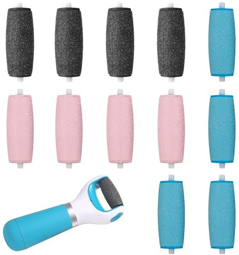 HANIUTTY 12 x Scholl Compatible Roller Refills, Extra Exfoliating, 3 Types of Roughness Replacement for Foot File Refills for Replacement Roller Heads