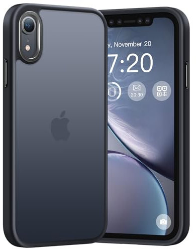 PuyaTeya Upgrade für iPhone XR Hülle, [Militärschutz] Stoßfest Schutzhülle Samtige Touch Matt Anti-Kratzen Anti-Glatte Anti Fingerabdruck Handyhülle für iPhone XR(Schwarz)