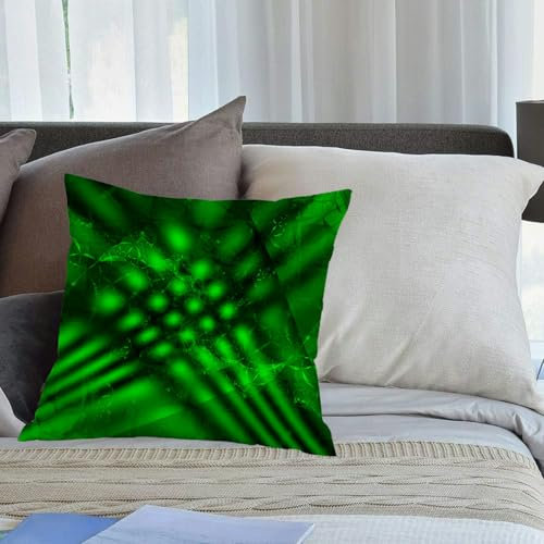 EMCLKS Federe Cuscini Divano,Copricuscini Divano Moderna Fodere Cuscini Decorativi Set di per Soggiorno Sedia Divano,Verde lime, psichedelico astratto sfumato ombra senza forma effetti design,45x45cm