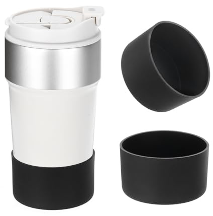 PATIKIL 2 Pcs Funda de Silicona para Botella de Agua de 24 oz Accesorios | Fundas Protectoras Antideslizantes para la Base de Botellas de Agua, en Negro