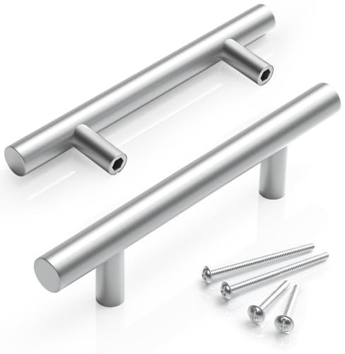 ARANA 10 Pack Kitchen cabinets Handle 128mm Silvery Cupboard Handles Kitchen Drawer pulls for Shower Door Bathroom Door Wardrobe Bedroom drawe Pull Stainless Steel