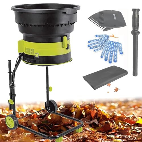 Cashwise Bladeless Garden Shredder, Silent Electric Defoliator Compost Shredder, Crush up to 45mm, 8000rpm Speed, Reversible Steel Blades with Detachable Collection Bag for Garden Debris, Leaves,60m