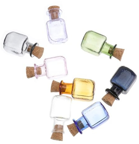HOMOCONO Botella Deseos Diy Decoración De Viaje Mini 8 Piezas De Botellas De Vidrio