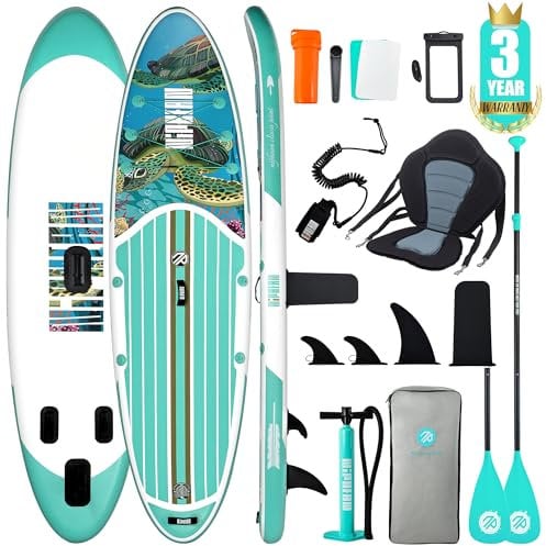 Niphean Stand up Paddle Board for Adults mit Allem Zubehör, 320cm Paddleboard für Aller Fähigkeitsniveaus, SUP mit 200kg Tragkraft für 2 Personen, Stand up Paddling Board mit Sitz