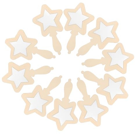 UPKOCH 10stücke Teiliges Unbemalte Holzspiegel Sternform Für Junge Mädchen DIY Bastelprojekte Handspiegel Für Kreative Und Bildungsaktivitäten Für Kleinkinder Und Jungen Mädchen