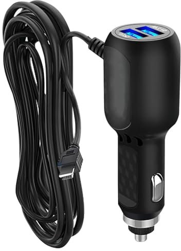 Dash Cam Cable, 12V to 5V Mini USB Car Charger, Dc to Dc Charger 12V, DC 3.5A Power Supply Adapter with Straight Mini USB Connector for Dash Cameras, Sat Navs, GPS Navigation, DVR