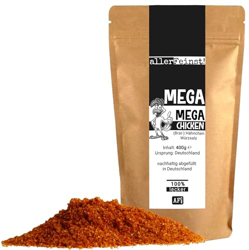 allerFeinst! - Premium Brathähnchen Gewürz - Mega Mega Chicken - Big Pack - köstliches Hähnchen Gewürzsalz für Marinaden, Wings und mehr, 1er Pack (1 x 400g)