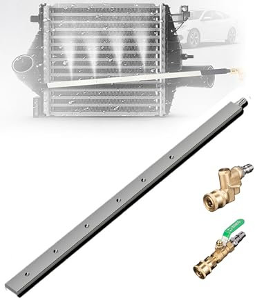 Outil de nettoyage de réservoir d'eau de voiture non démontable, tige de nettoyage de radiateur d'eau et d'air, rinçage de radiateur en acier inoxydable, de laveuse à pression for voiture/camion domes
