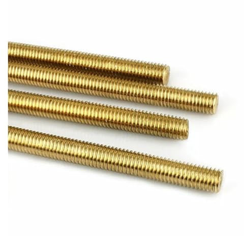 Barra filettata in ottone M2 M2,5 M3 M4 M5 M6 M8 M10 M12 M14 M16 Lunghezza 250 mm 500 mm Bullone metrico in ottone lungo Barra filettata completa Perno asta albero(M6,250mm)