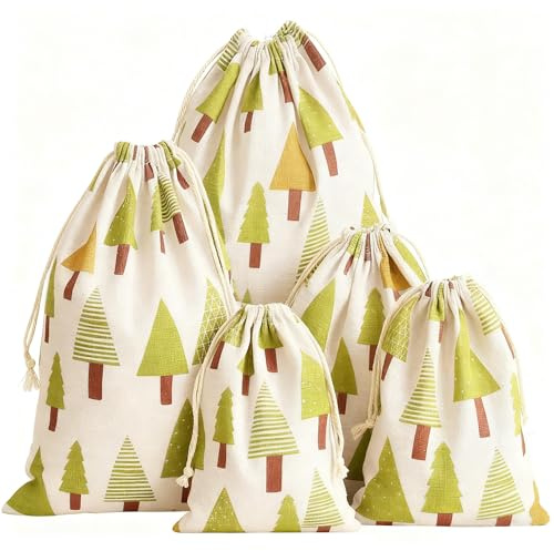HERZONE 25x35cm G Große säckchen 8stk baumwollsäckchen mit Kordelzug Geschenksäckchen mit Tunnelzug Verpackung für Schmuck Hochzeit Party Feiern Weihnachten (25x35cm)
