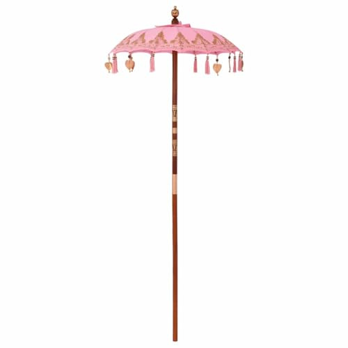 vidaXL Parasol balinais Rose 95 x 95 x 260 cm, Parasol Balinais, Grand auvent, pour Le Jardin, terrasse, Ombre élégante, décoratif en Bambou
